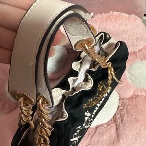 Juicy Couture Black and Cream Tote with Gold Chains